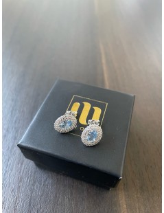Orecchini principessa piccoli in oro bianco zirconi e pietre preziose