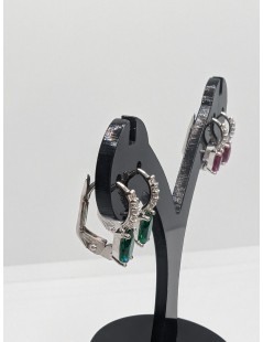 Orecchini monachella in Oro Bianco 18KT con zirconi