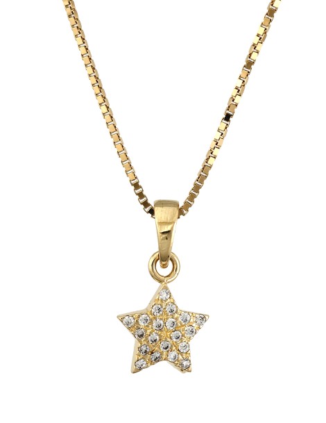 Pendente a stella in oro con zirconi