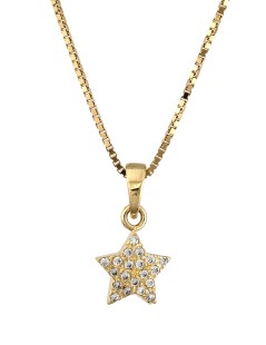 Pendente a stella in oro con zirconi