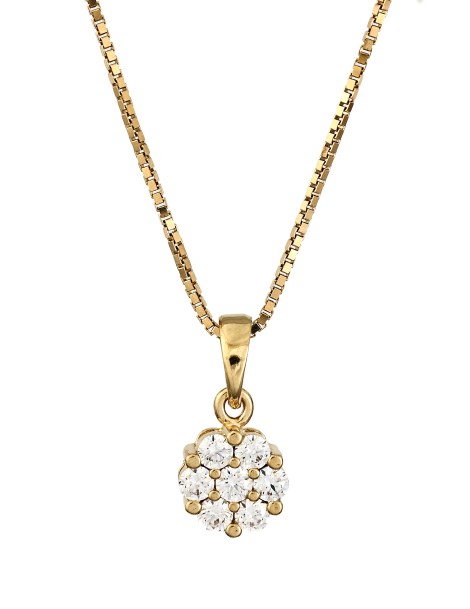 Pendente in oro giallo con zirconi