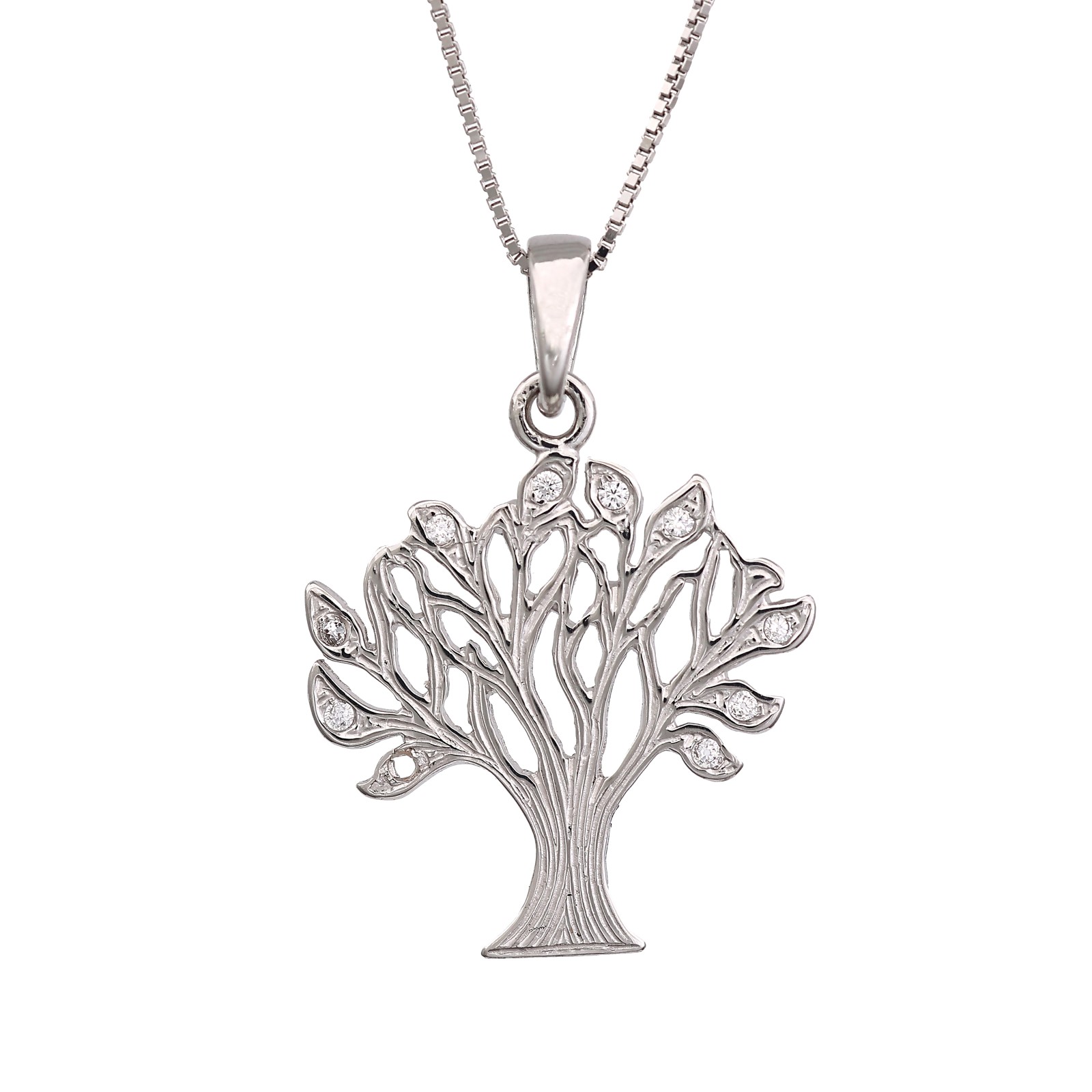 Pendente albero della vita in oro bianco