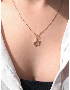 Pendente stella marina in oro con zirconi