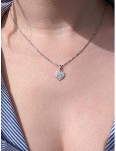 Pendente cuore in oro con zirconi