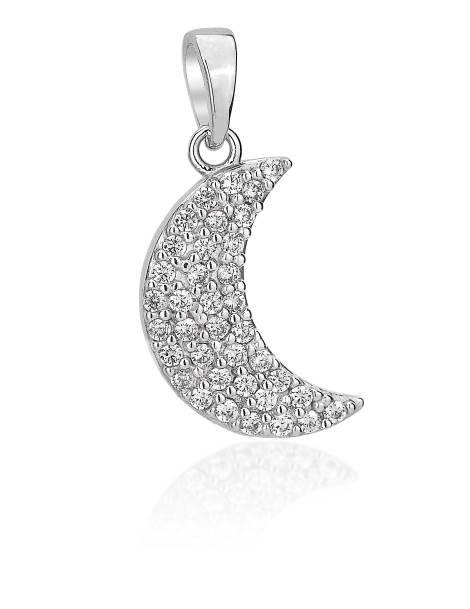 Pendente luna in oro bianco