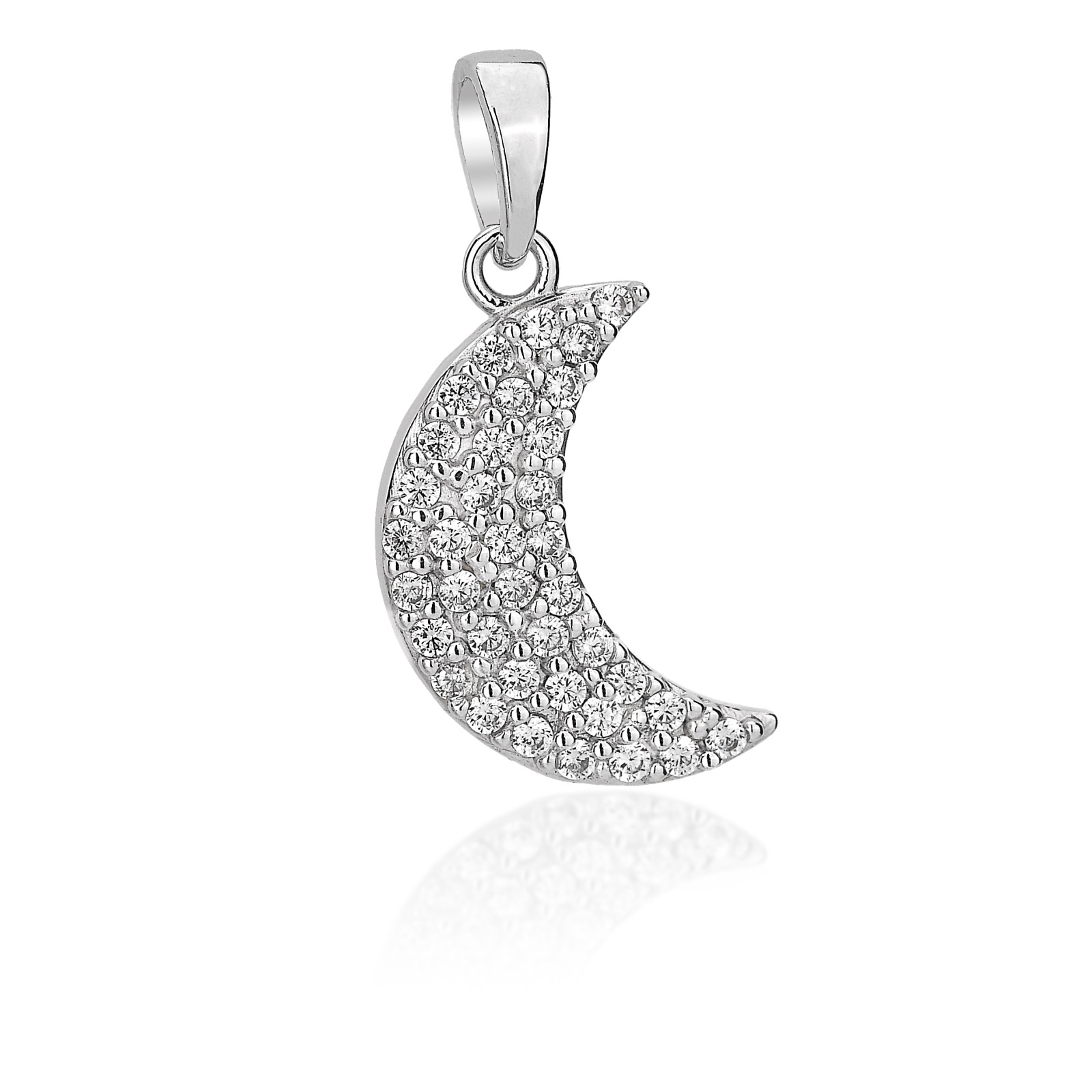 Pendente luna in oro bianco