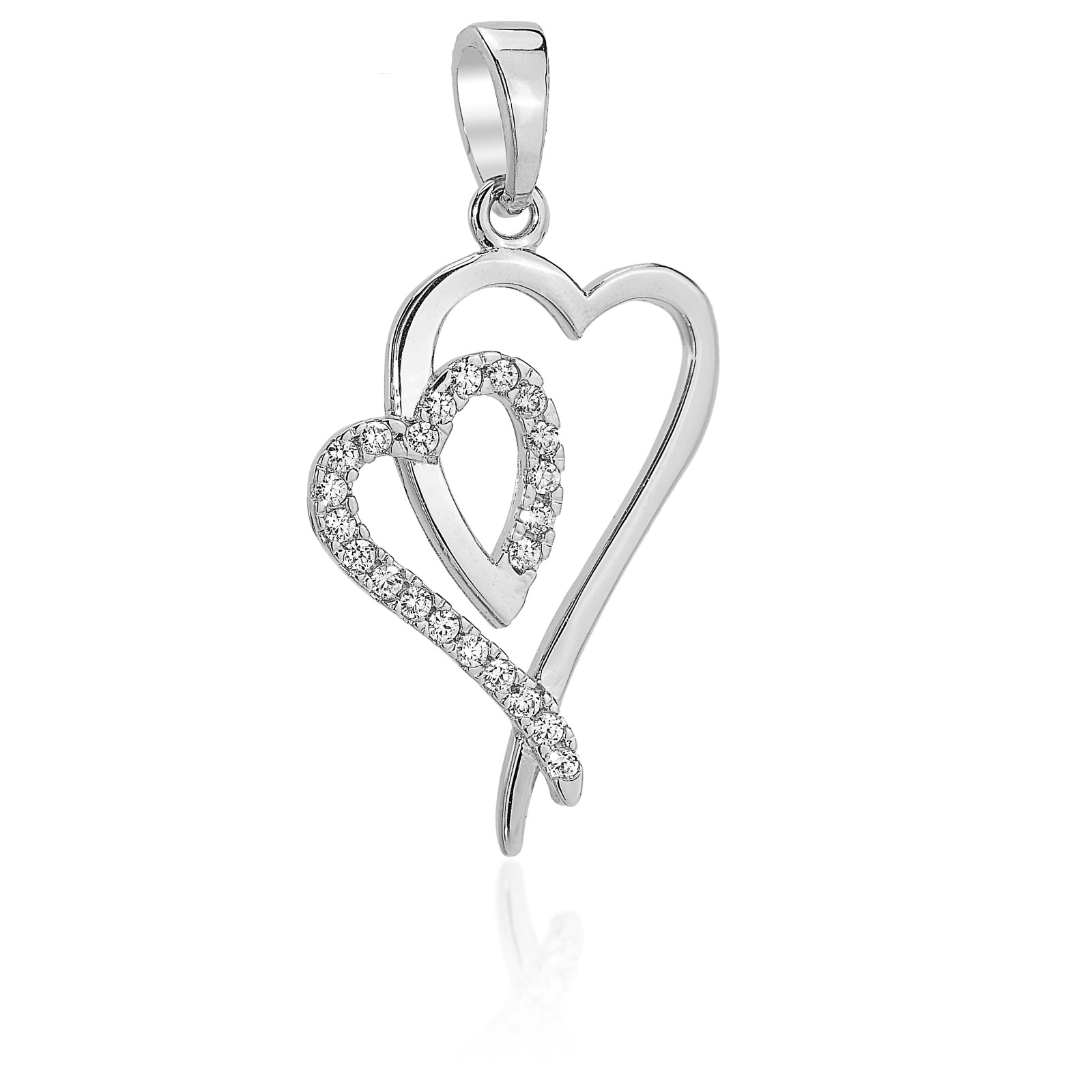 Cuore incrociato in oro bianco