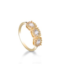 Trilogy in oro giallo con zirconi