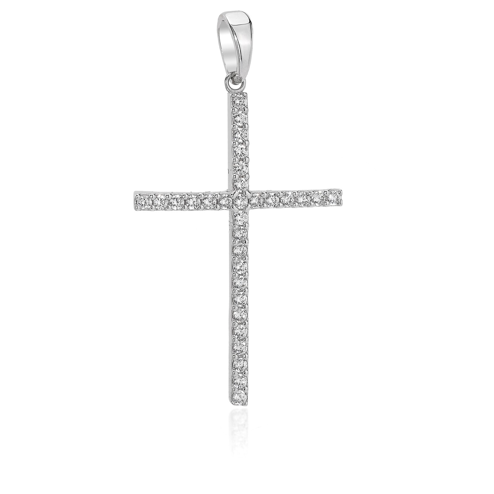 Croce in oro bianco con...
