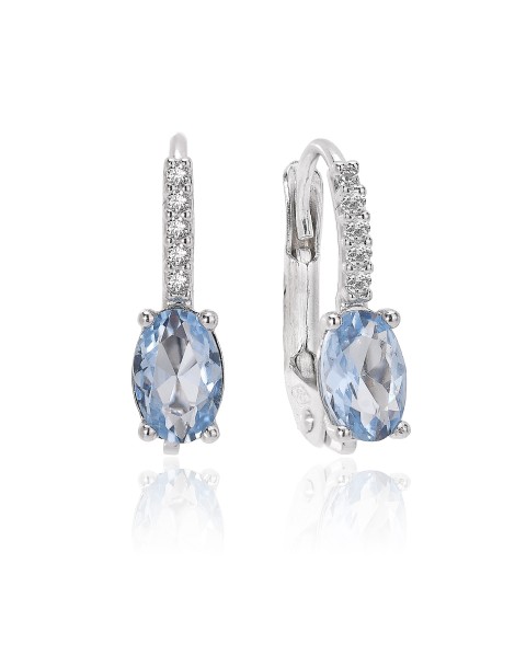 Orecchini monachella in Oro Bianco 18KT con zirconi