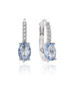 Orecchini monachella in Oro Bianco 18KT con zirconi