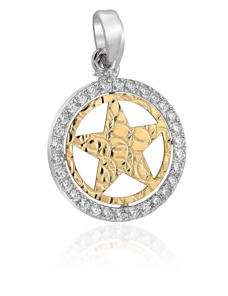 Pendente in oro con lastra a stella 18kt
