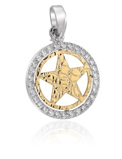 Pendente in oro con lastra a stella 18kt