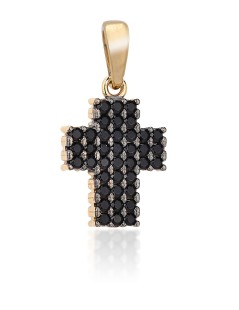 Croce in oro giallo 18kt con zirconi