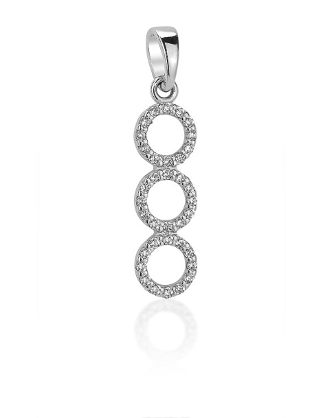 Pendente tre cerchi in oro bianco