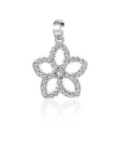 Pendente Fiore in oro bianco con zirconi