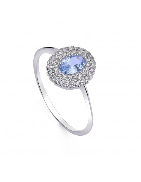 Anello principessa in Oro Bianco con zirconi