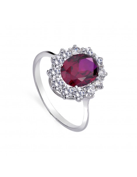 Anello Principessa grande in Oro Bianco con Zirconi