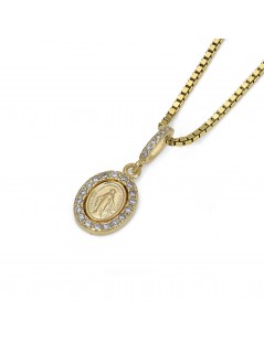 Pendente miracolosa piccola oro con zirconi