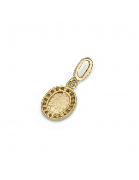 Pendente miracolosa piccola oro con zirconi