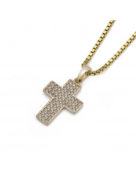 Croce in oro con zirconi