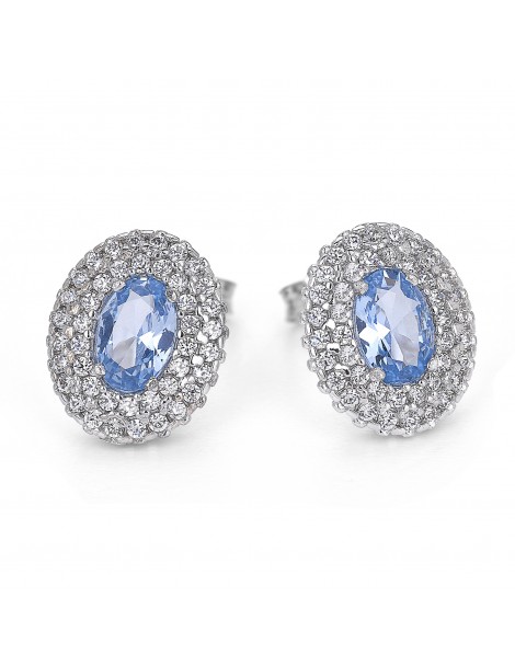 Orecchini principessa piccoli in oro bianco zirconi e pietre preziose