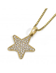 Pendente a Stella in oro con zirconi