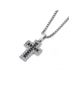 Croce in oro bianco con zirconi